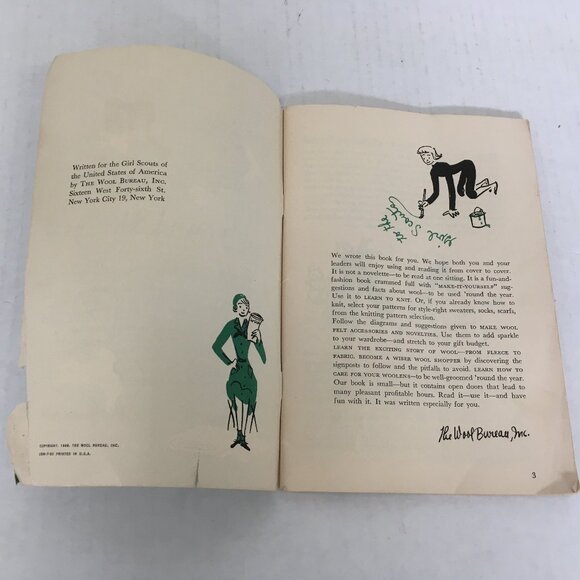 Vintage knitting book wool round the year how to knit guide with patterns - Picture 2 of 12